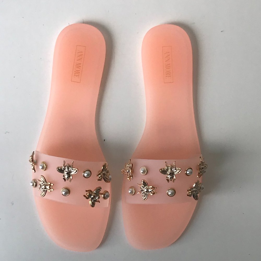 Ann More Womens Jelly Flip Flop Sandals Slippers Beige Toronto SZ 10 SKU 222405
